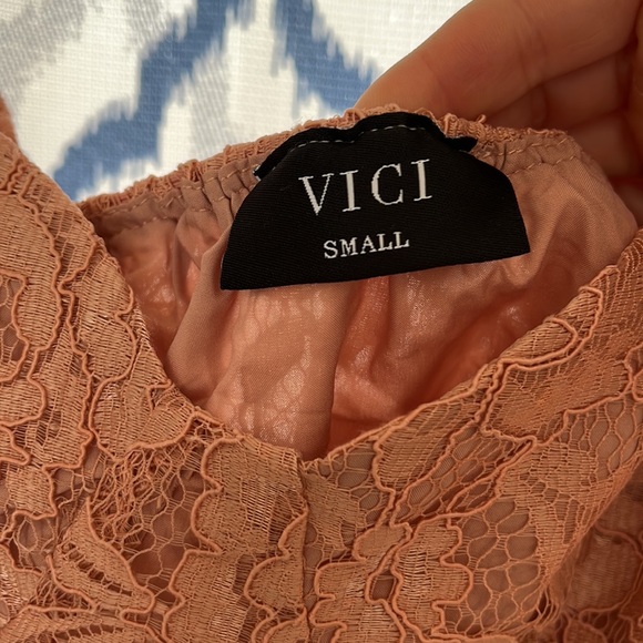 Ready To Mingle Cropped Lace Peplum Blouse- Blush - Picture 3 of 4